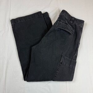 Vince Woman’s Black Cargo wide watched Jeans Size 12